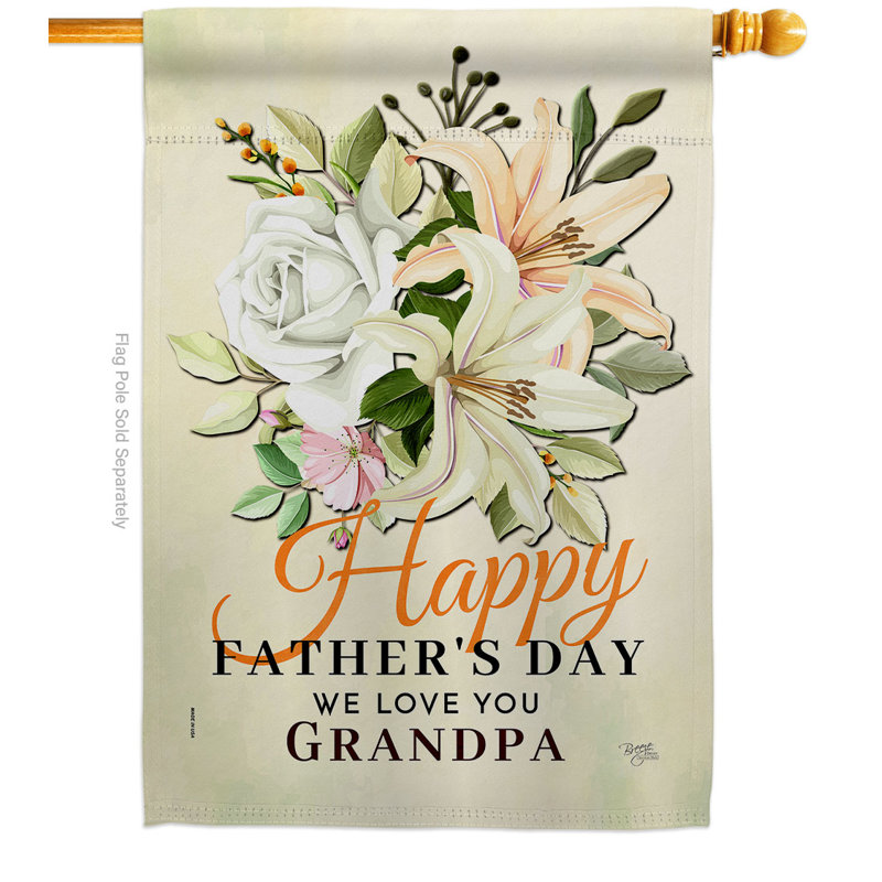 Drapeau de maison père et grand-père en polyester 28 po x 40 po