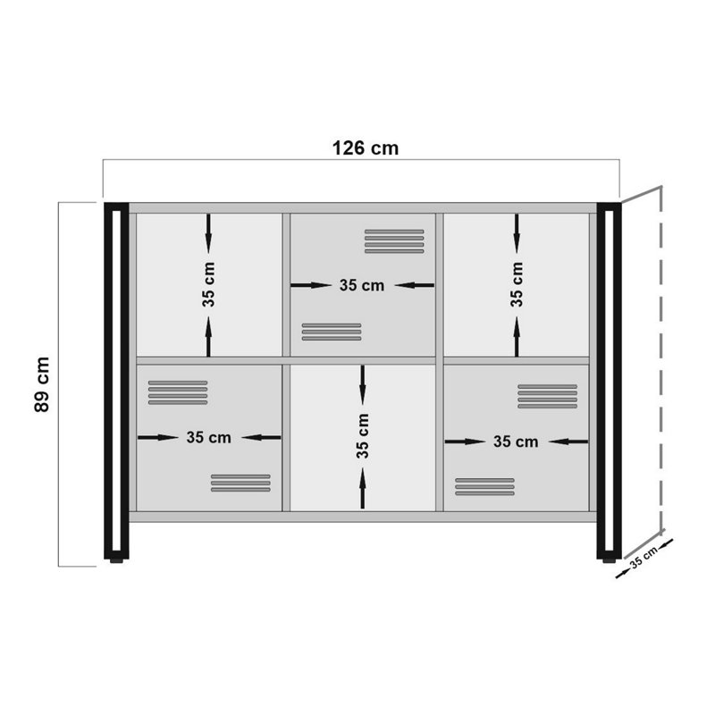 Tiska 89cm H x 126cm W Cube Bookcase