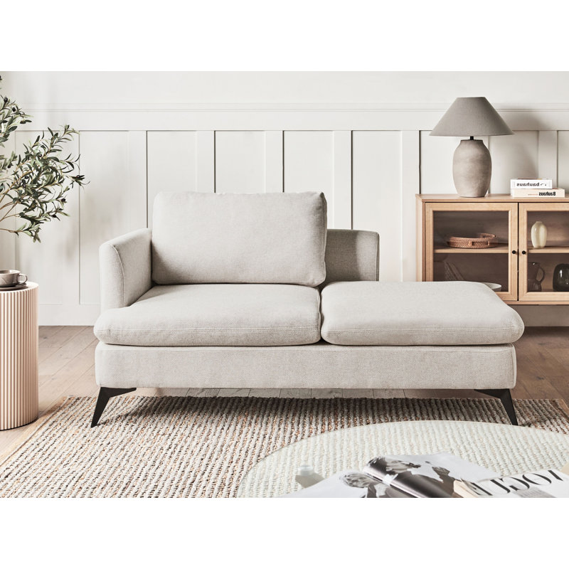 Right Hand Fabric Chaise Lounge SIEVOZ, Light Beige, Left Hand Facing
