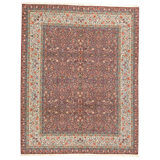 Hand Knotted Wool Area Rug in Plum And Ivory