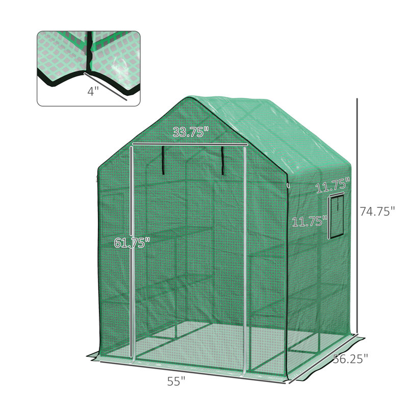 Serre, Dark Green, H 74,75 po x l 55 po x P 56,25 po
