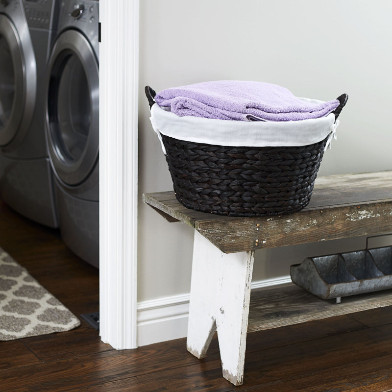 Panier à linge en osier Altaira, Brun bruni foncé