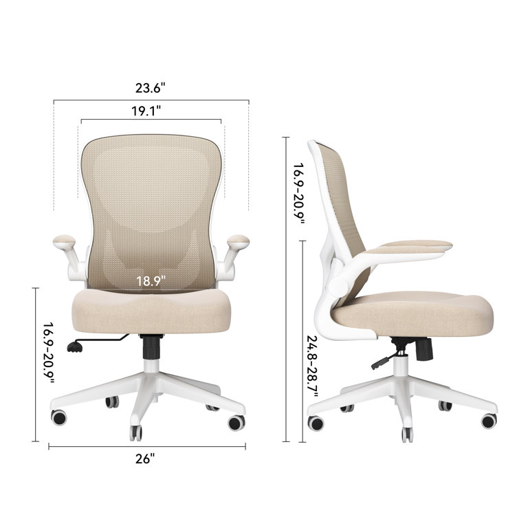 Faye Ergonomic Task Chair Inbox Zero Frame Color: White, Upholstery Color: Gray