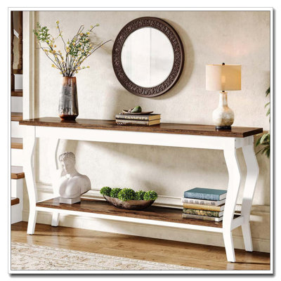 Vintage French Two-Tier Console Table with Multi-functional Design