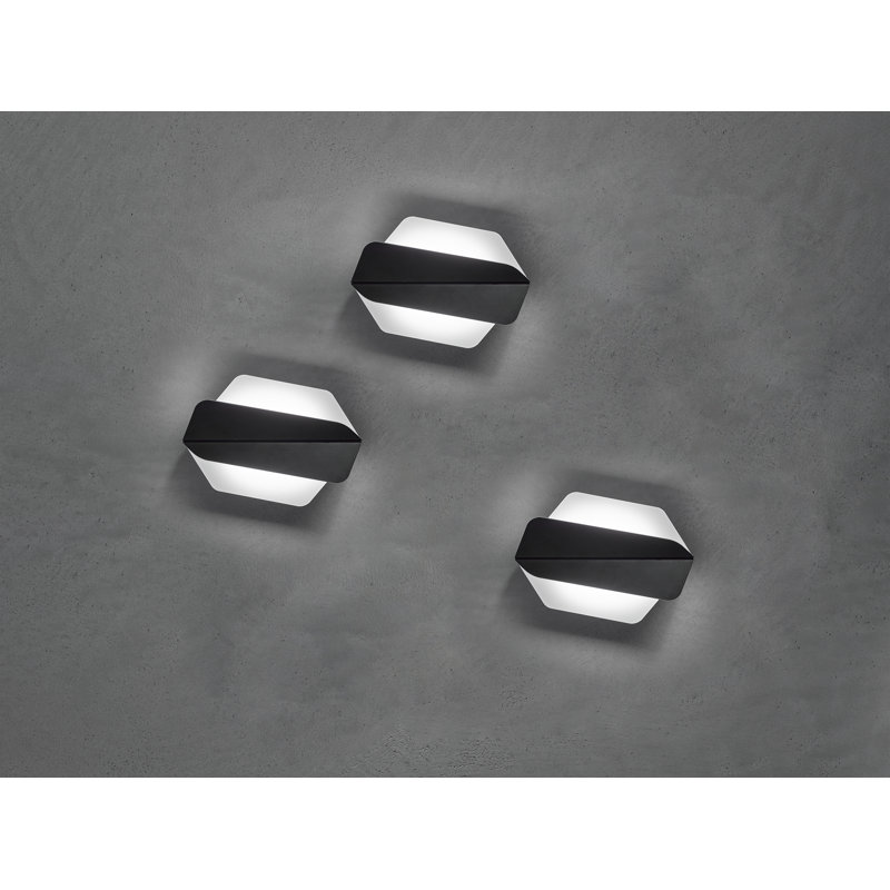 Dolomite Steel LED Flush Mounted Sconce, Black, 3000K