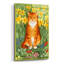  «Spring Ginger Cat With Green Border» par Gale Pitt, art mural en verre acrylique, 24 po x 36 po-734494370