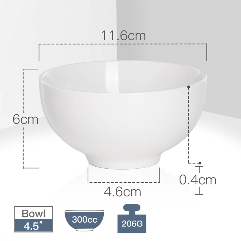 Emely 10 Oz. Dessert Bowl (Set Of 8), White