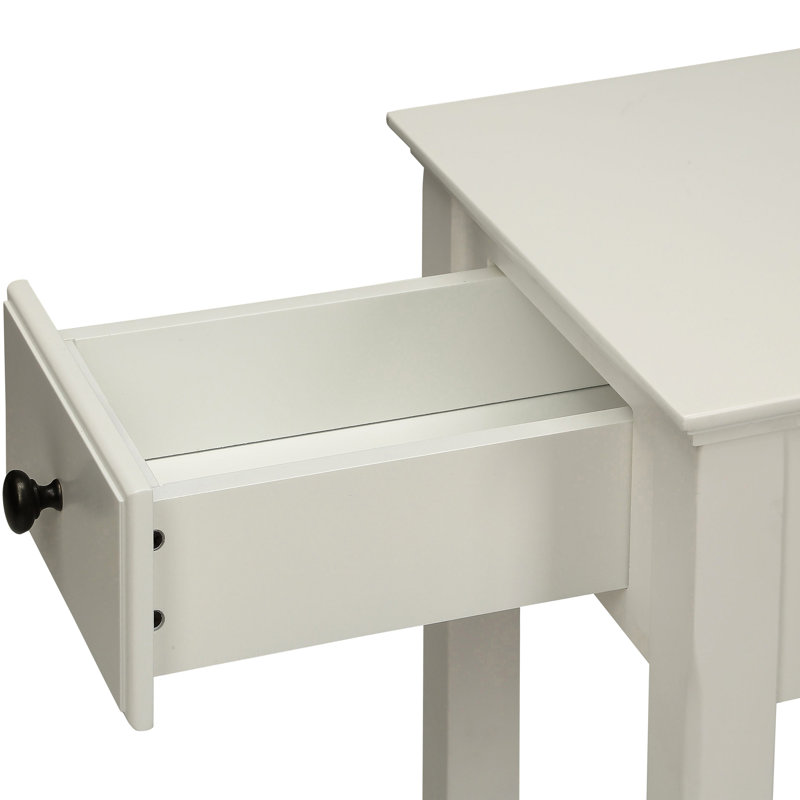 Rectangular White Accent Table - Solid Wood For Long-lasting Use And Storage With Texture Adding Depth Interest To Your Space
