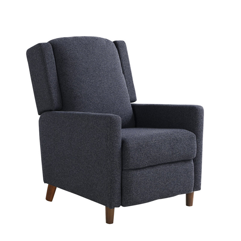 Bryseida Pushback Recliner, Blue Polyester