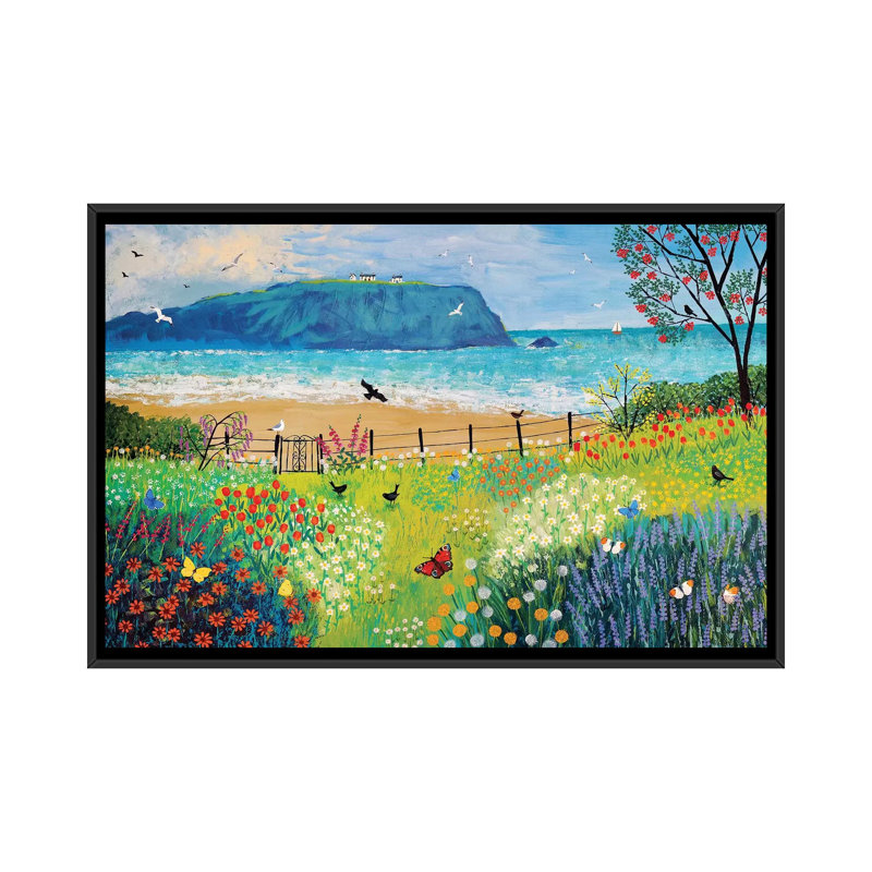 «Garden Beside the Sea» par Jo Grundy - Impression sur toile tendue sur châssis, H 32 po x l 48 po x P 1,5 po, Pas de tapis