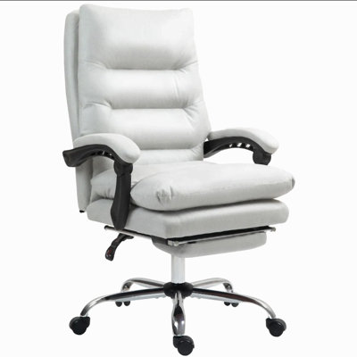 Fauteuil de bureau en microfibre à massage, fauteuil inclinable chauffant avec repose-pieds