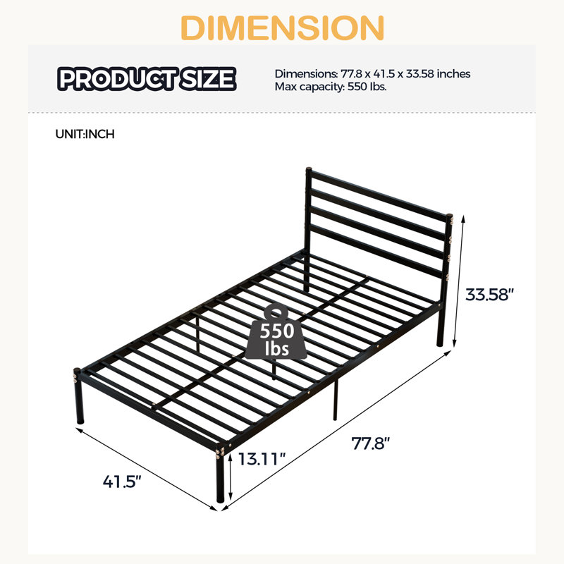 Base de lit plateforme en métal Classic