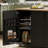 51" Fluted Kitchen Island With Drop Leaf, Farmhouse Accent Kitchen Island On Wheels With Internal Storage Rack, Rolling Kitchen Cart With Towel Rack For Kitchen, Dining Room Ash-1734488809