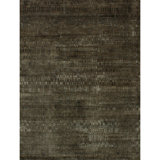 Hand Knotted Striped Area Rug in Brown