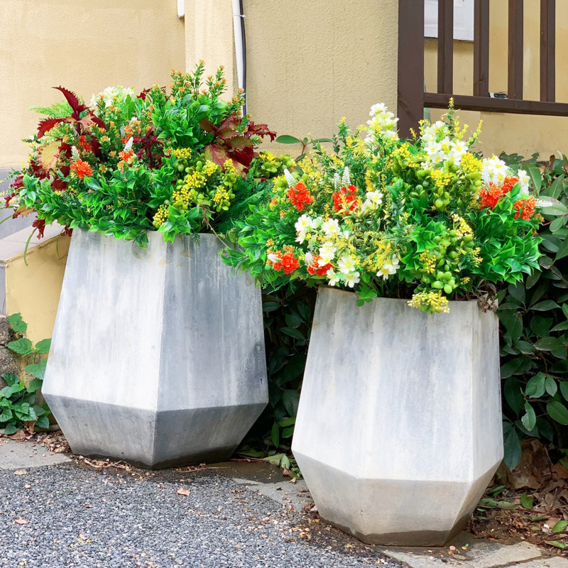 Fleurs artificielles multi-espèces réalistes pour l'extérieur et l'intérieur, 9 tiges, Jaune