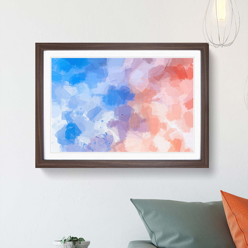 Taking Chances in Abstract - Wall Art, 27cm H x 36cm W x 2cm D, Walnut Single Picture Frame Wood