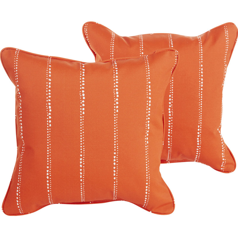 Mason II Outdoor Reversible Throw Pillow, Orange