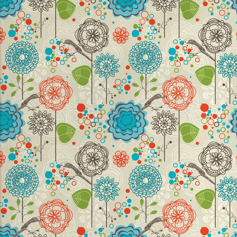 Tissu de terrain fleur doodle, l 36 po x L 360 po