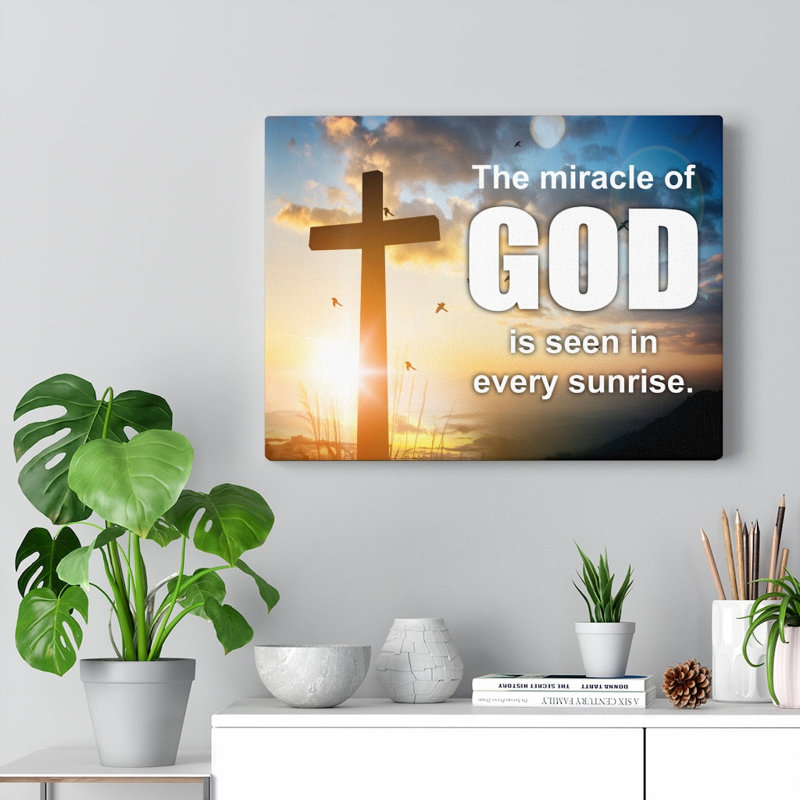 The Miracle of God Christian Wall Art Bible Verse Canvas Print