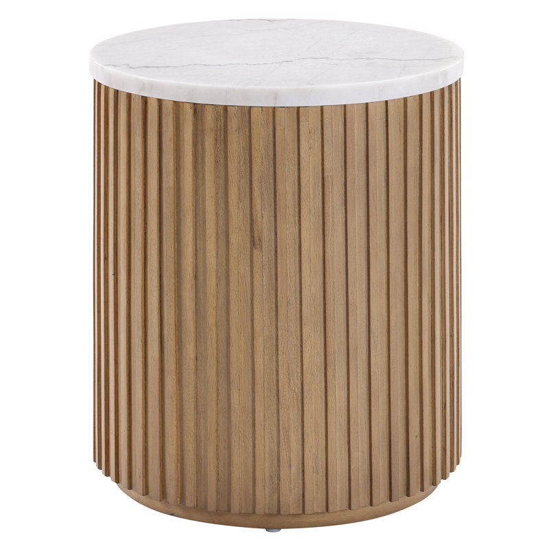 Fiammetta Marble End Table, Brown
