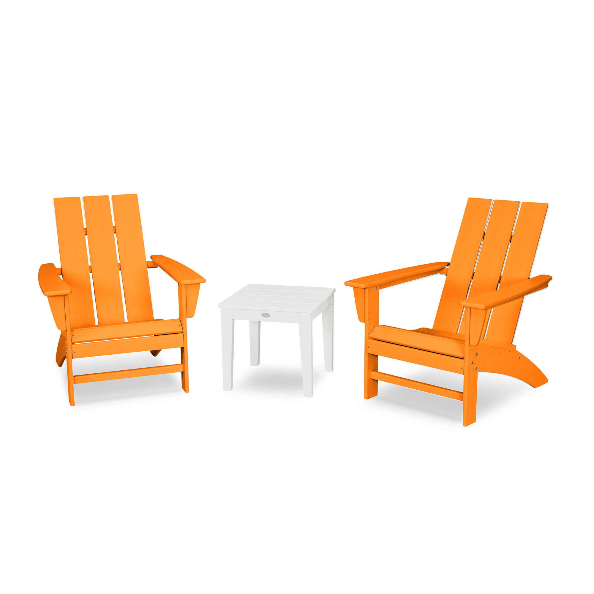 POLYWOOD Modern Adirondack 3-Piece Set, Tangerine