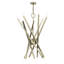 Très grand lustre de vestibule en laiton antique 14 lumières-595079095