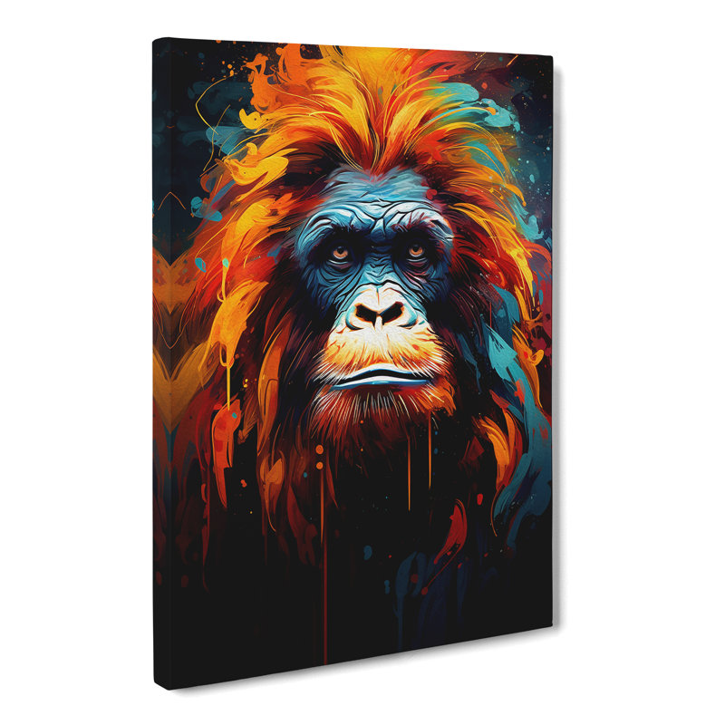Orangutan Expressionism No.2 - Wrapped Canvas, 60cm H x 40cm W x 3cm D