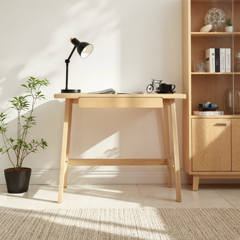 White poplar log desk, 30.31" H x 35.43" W x 21.65"  D