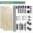 Paneled Solid Wood Unfinished Double Barn Doors with Installation Hardware Kit-109102709