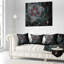 Fractal Flower in Dark Blue Digital Art - Floral Printed Pillow-29483826-29483830