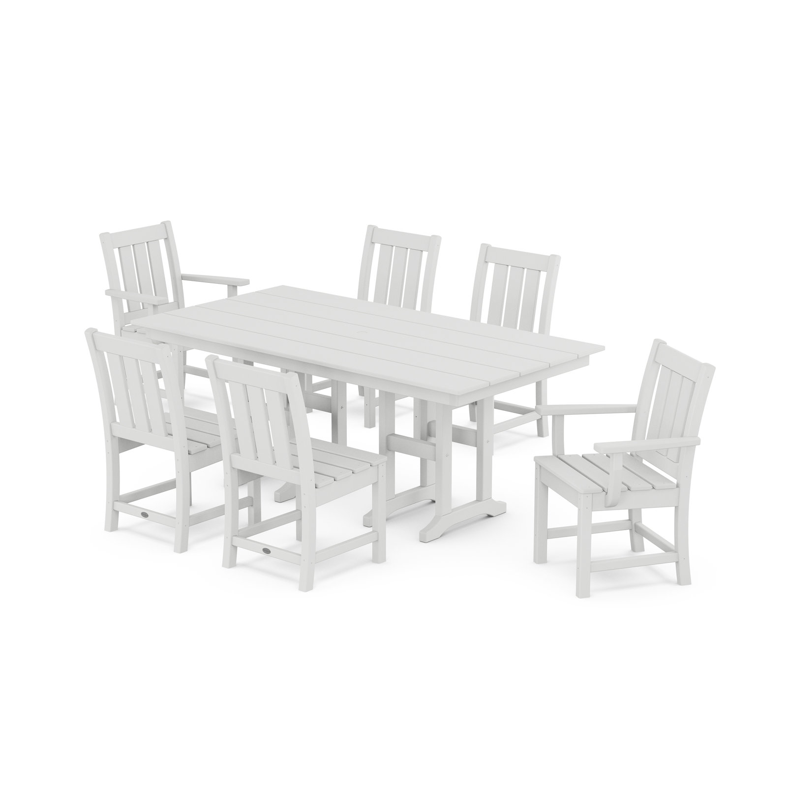 POLYWOOD® Oxford 72" Patio Dining Set, White