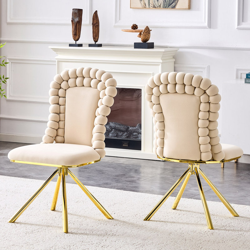Chaises de salle à manger Puffy Bubble Chair, 2, Beige