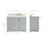 Meuble-lavabo simple en bois massif gris de 43 po avec plateau en marbre de Carrare de 1,5 po Freitas-718851066-718851061-685202059