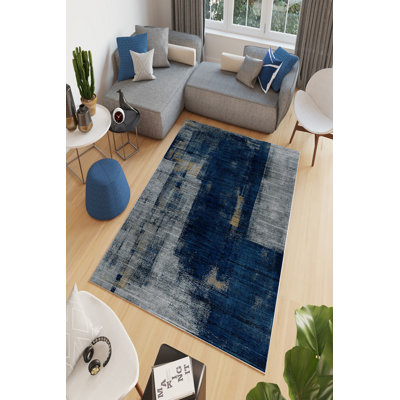 Eco-Friendly Area Rug, Grey, 5.9 x 9.2 Feet | 100% Polyester, 650 g/m², 0.2 in Pile Height | Antibacterial, Non-Slip PVC Dot Underside, Machine Washable, Perfect for Living Room & Bedroom Décor