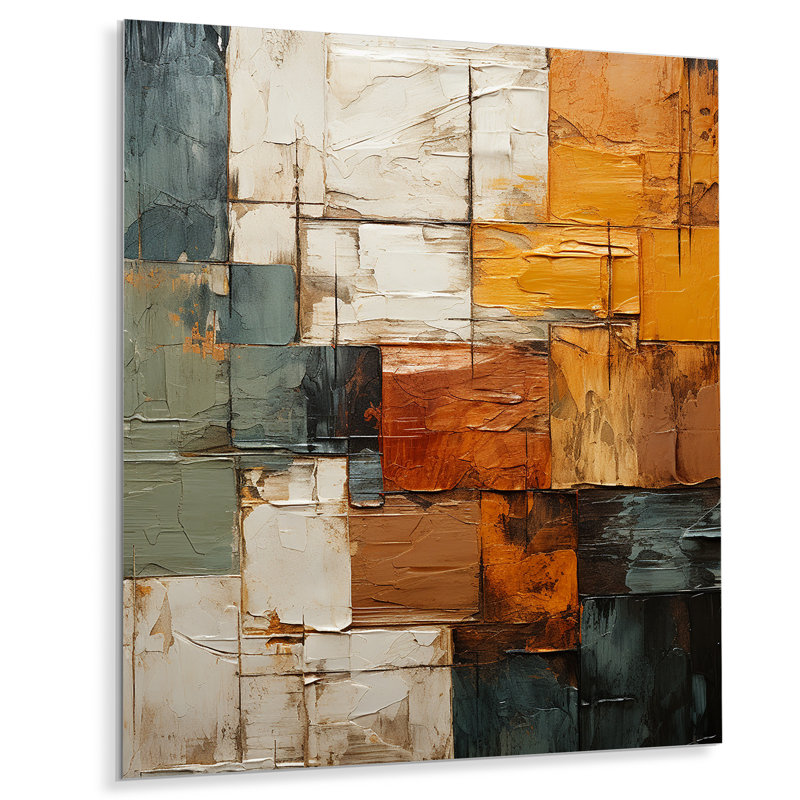 Décoration murale en métal Hardedge Art Earthy Euphony I - Hard Edge, H 40 po x l 30 po