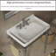 Ensemble de meuble-lavabo simple mural autoportant avec 3 trous de robinet-639003228-648887166-640585079