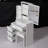 29.2" Small Space Left Bedside Cabinet Vanity Table + Cushioned Stool-941295022