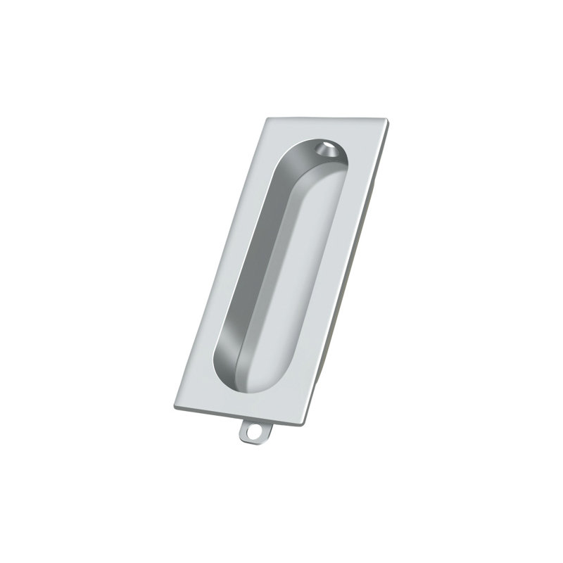 Poignée rectangulaire en chrome poli 3-1 / 8 po x 1-3 / 8 po x 1/2 po Deltana, Chrome poli