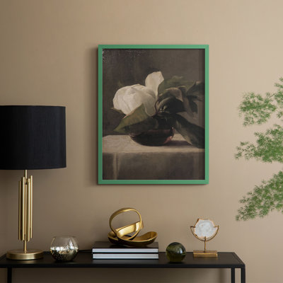 Reproduction florale rétro Lxxxvi encadrée - bois massif