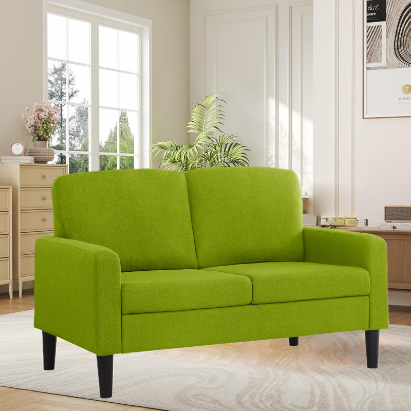 Smyre 53'' Upholstered Sofa Loveseat, Green
