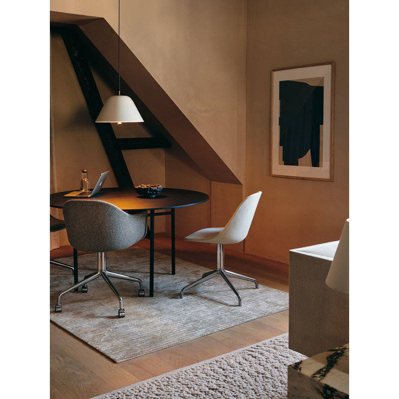 Snaregade Round Dining Table, 54" W x 54.3" L, Black Oak