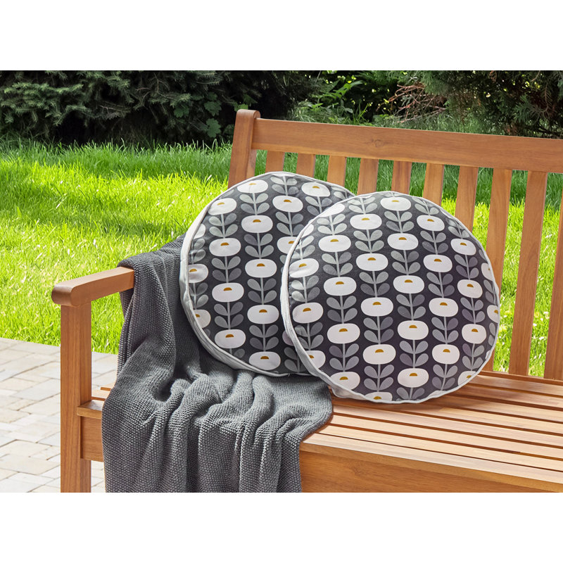 VALSORDA Indoor / Outdoor Floral Circular Throw Cushion With Filling