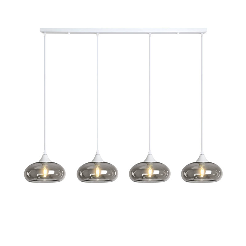 Inglesbatch 4 - Light Kitchen Island Pendant, White, Smoke
