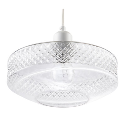 14cm H Glass Round Lamp Shade ( Slip-On )