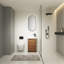 Meuble-lavabo autoportant de 18 pouces avec lavabo simple, portes à fermeture douce, convient aux petites salles de bain