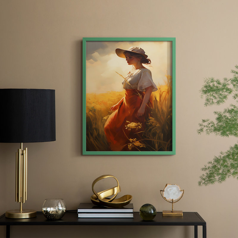 Reproduction encadrée WOMEN Series CMLXIX - bois massif, H 30 po x l 24 po, Vert