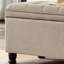 Banc rembourré en lin avec rangement interne - boutons 45 po x 18 po x 18 po améliorant l'utilisation de l'espace-1469496858