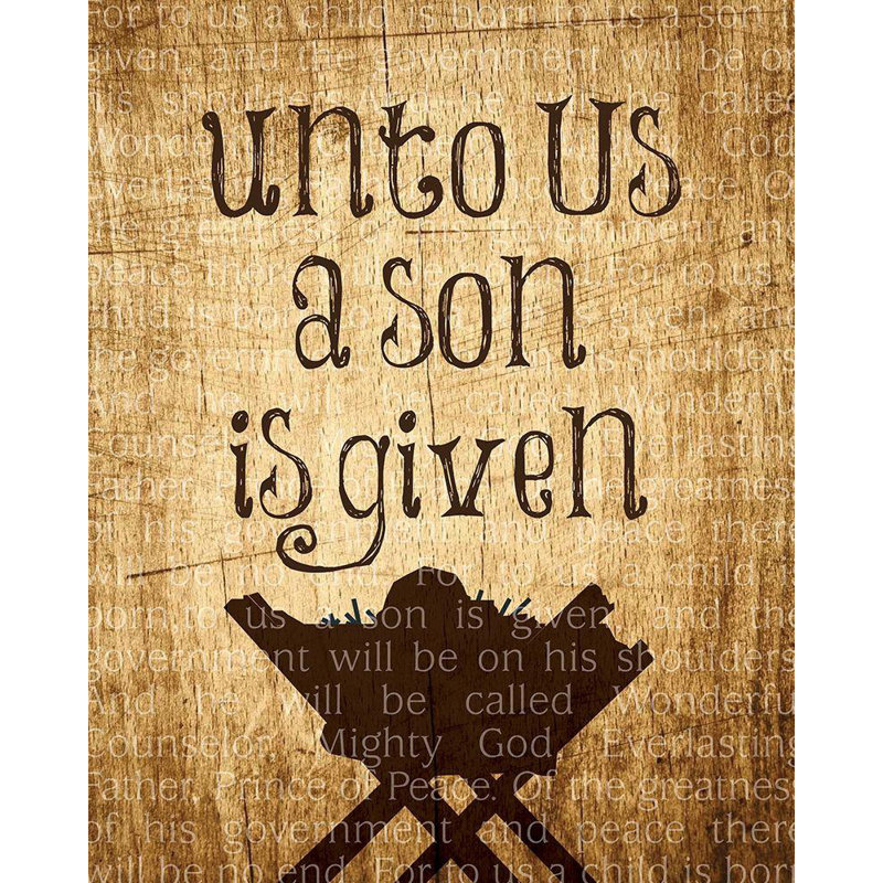 Art sur toile tendue par Trinx Hogan, Melody Gallery: Christmas Unto Us Manger MH-RC-031A, H 24 po x l 20 po