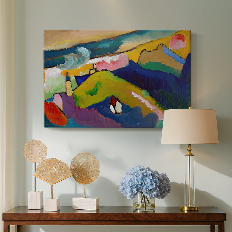 Paysage de Murnau (paysage près de Murnau) - Wassily Kandinsky - Toile tendue avec châssis-c. 1909, 18 x 27