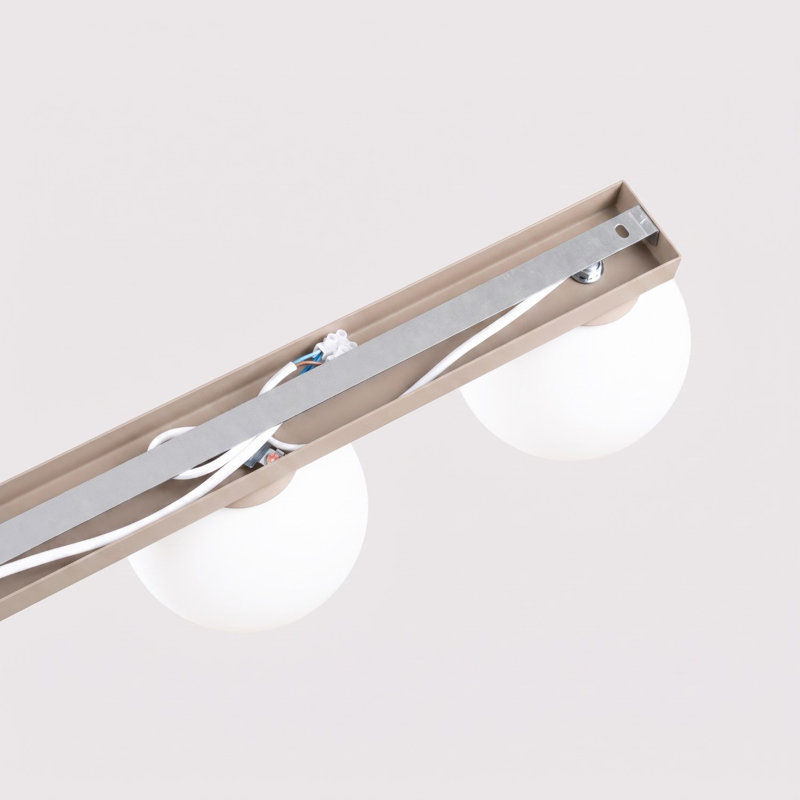 Yoli Steel Flush Mount, Taupe, 88x12x14,5 cm, 4 Lights